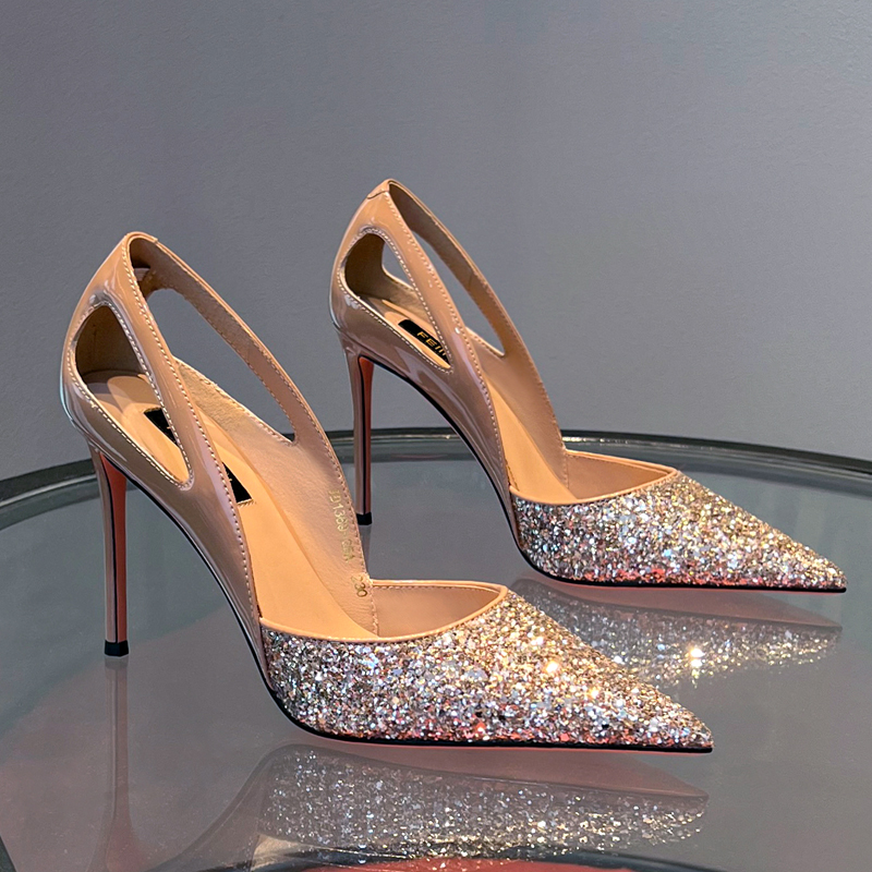 【现货】裸色高跟鞋2025春秋季新款细跟职业气质百搭尖头单鞋女7715