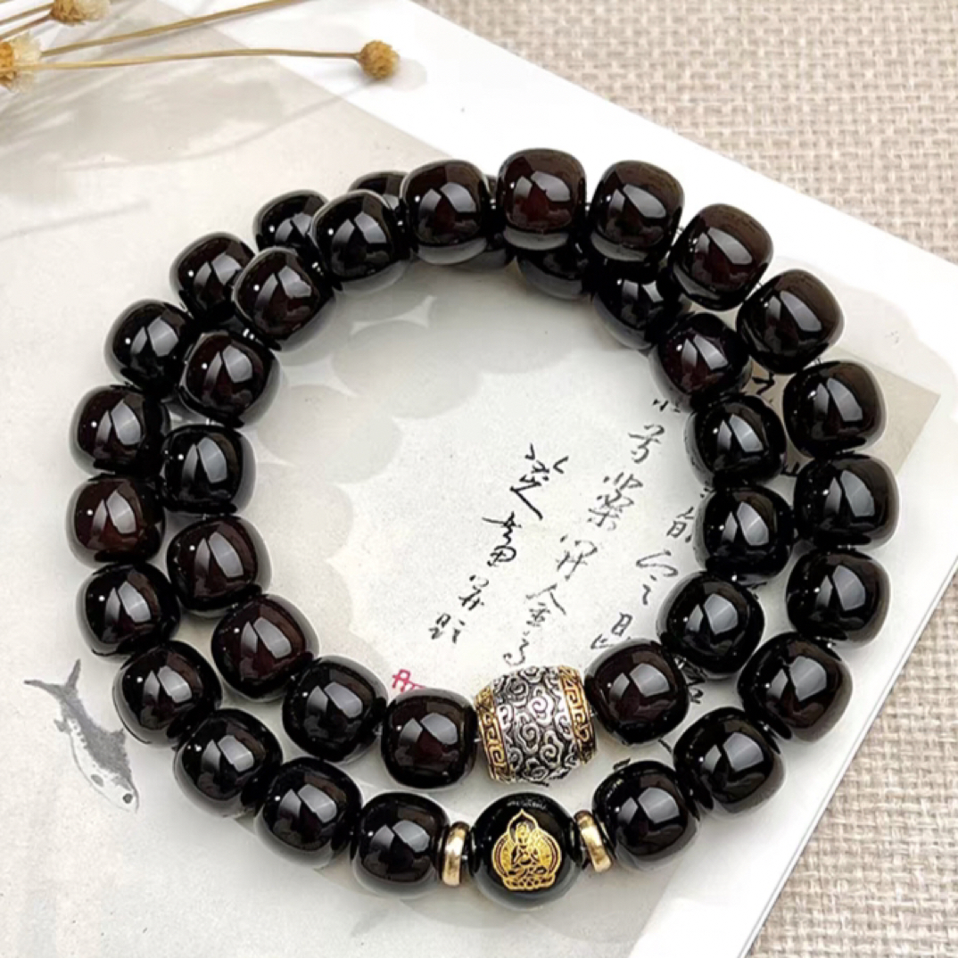 A001 12生肖双圈糖心老料菩提老型手串