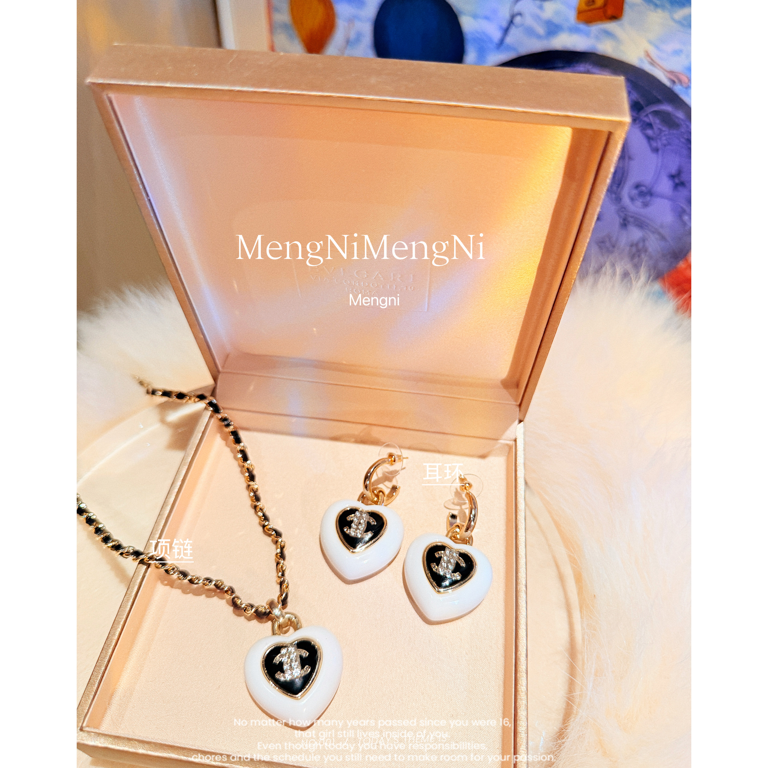 铜合金项链 P1900 法式气质爱心项链