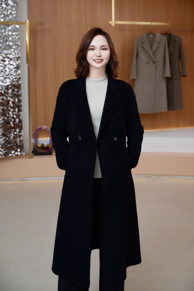 黑色秋冬气质百搭显瘦不起球经典女装大衣正肩100%羊毛长款外套