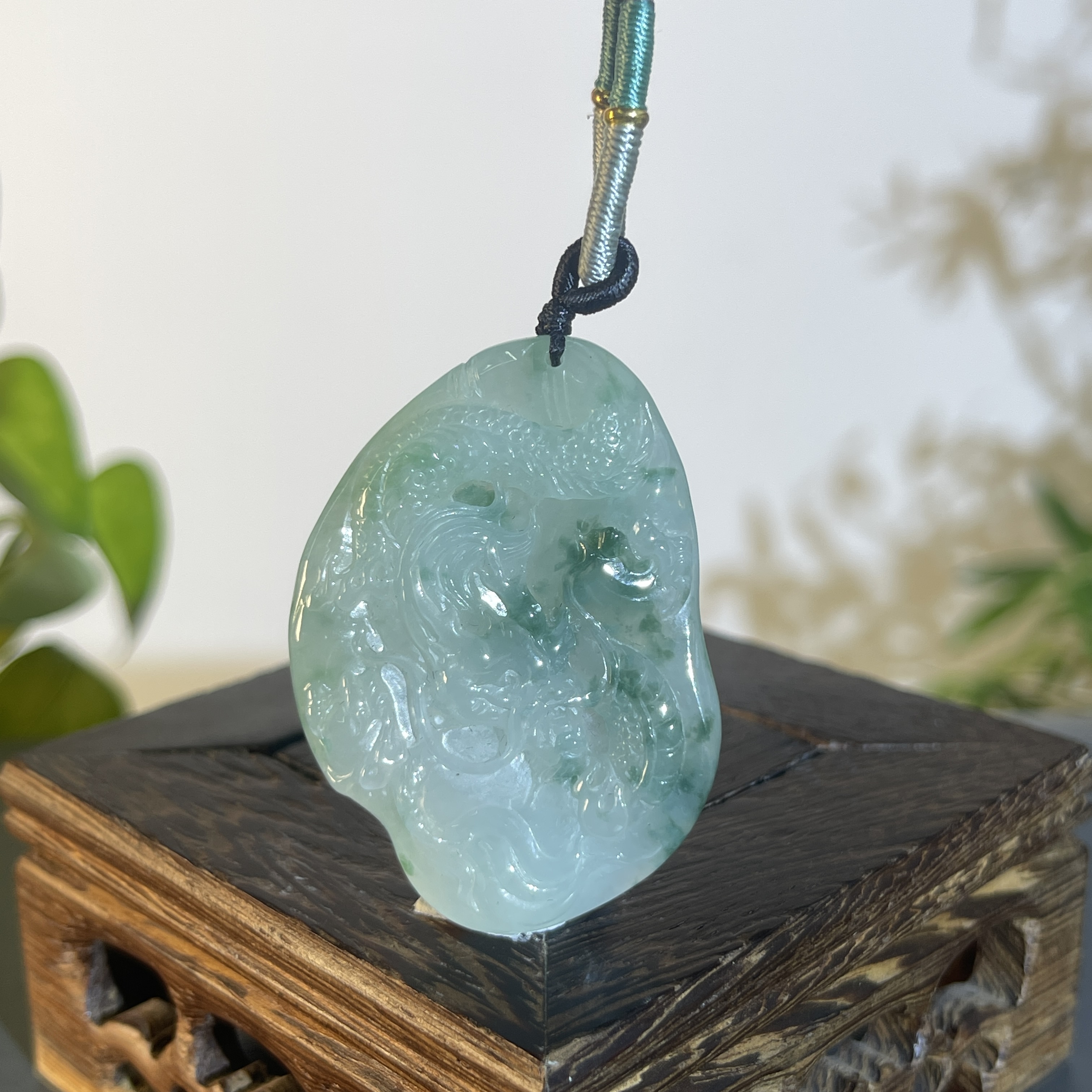 JXA09-56   天然缅甸A货翡翠   龙牌