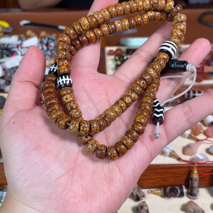 欲***修手串白玉菩提卡8星月手串