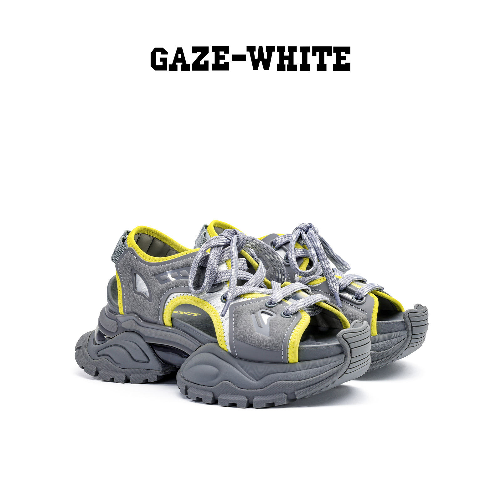 GAZE-WHITE25新款运动风老爹凉鞋