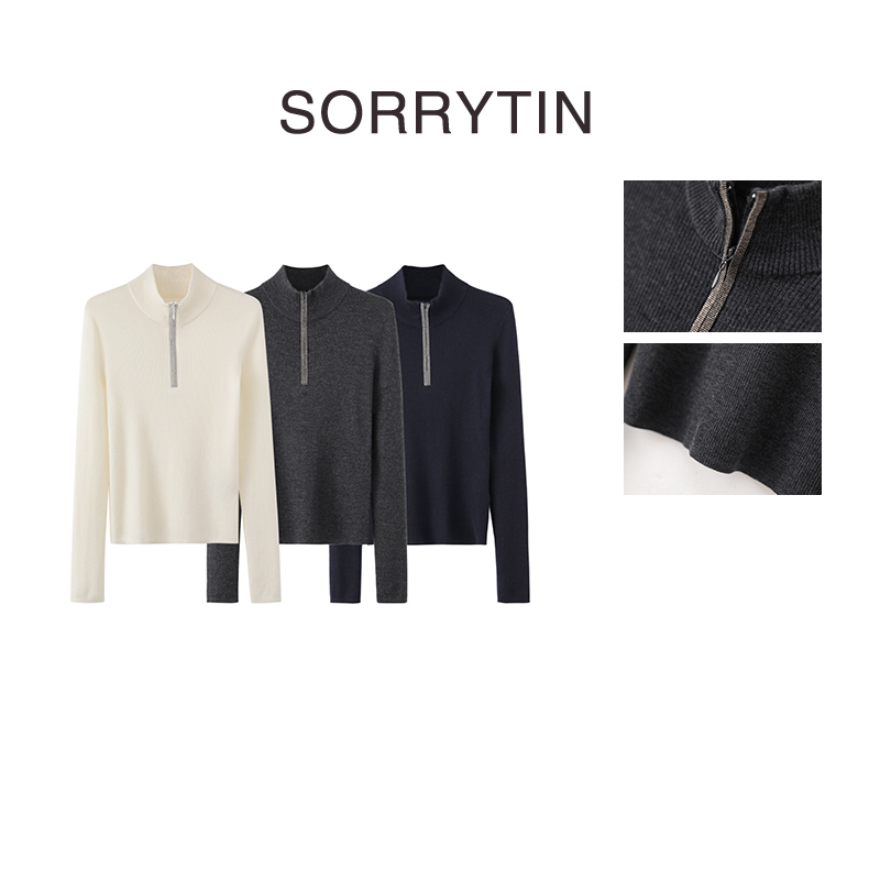 《珠缕线柔》SORRYTIN BCmonili细珠 超级澳洲羊毛高领针织衫