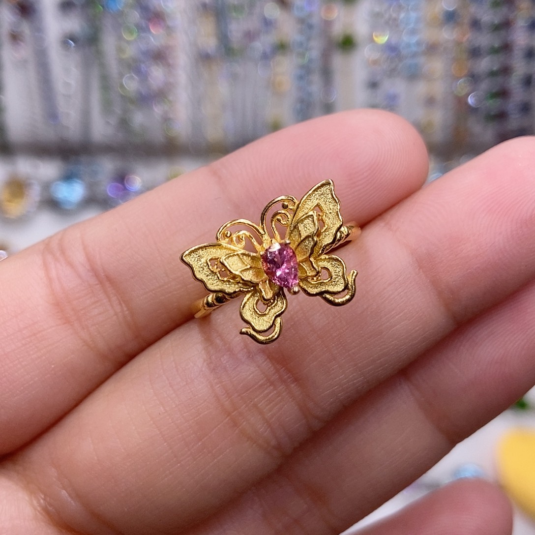 碧玺银S925镶嵌戒指