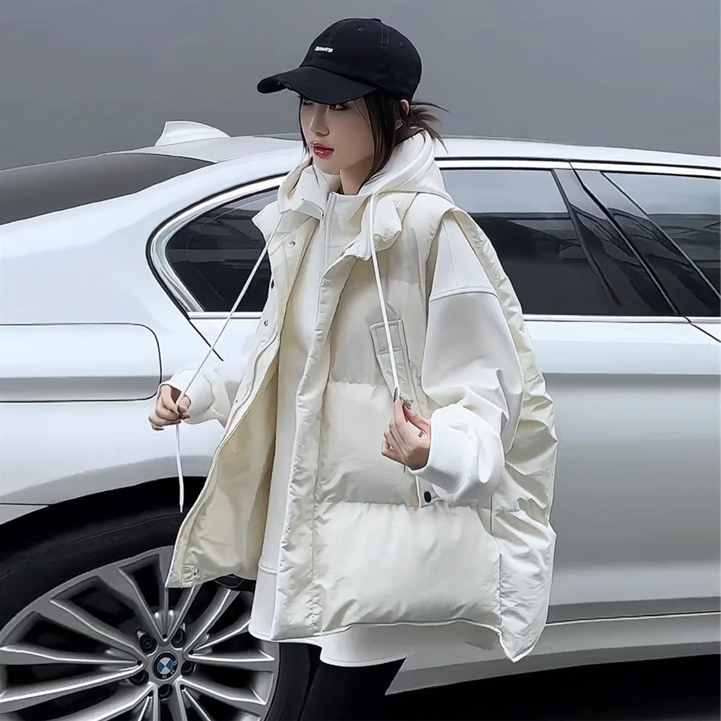 欧货羽绒服马甲女中长款2025秋冬新款立领百搭保暖背心马夹外穿