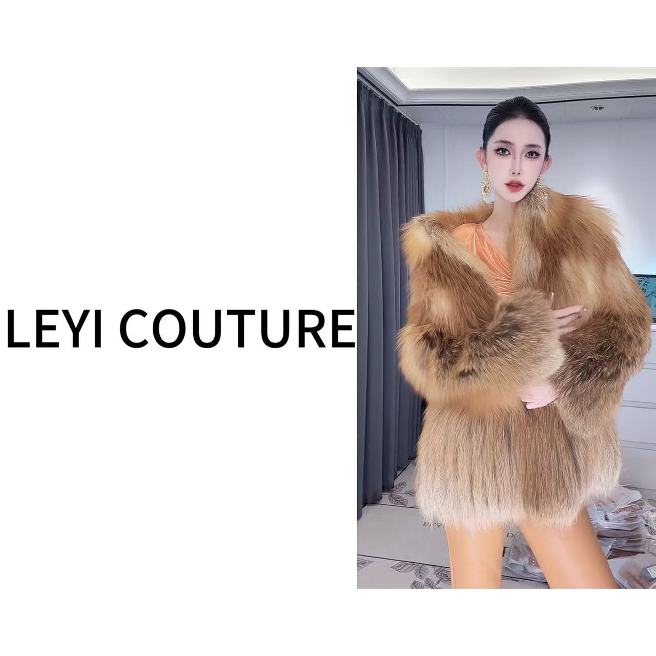 【 LEYI COUTURE】畑畑2025高端气质时尚“金岛H“时尚皮草