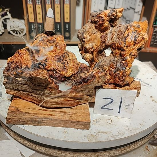 M***℃泥塑21北沉香琥珀木天然造型山水摆件