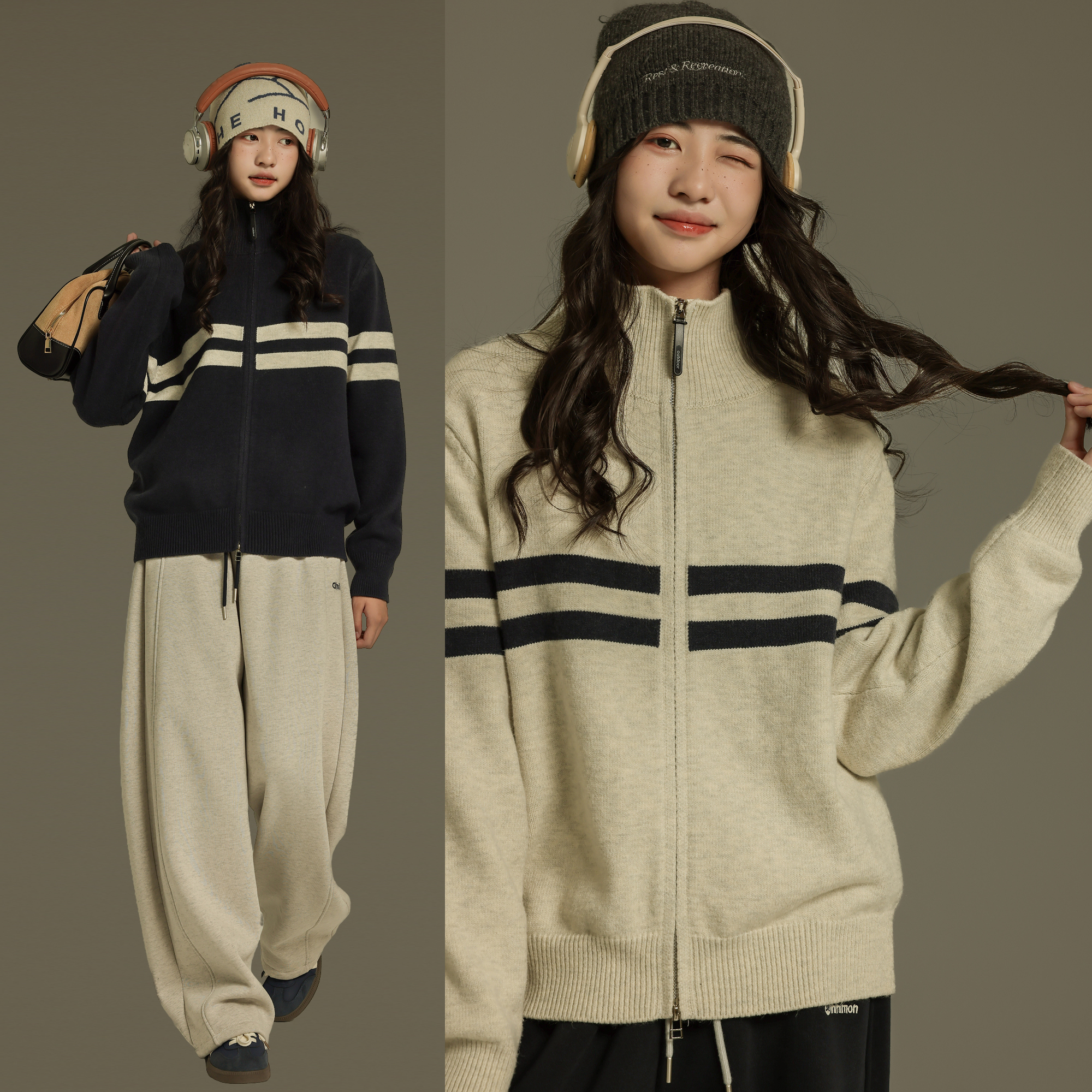 女大童毛衣外套秋2025新款洋气初中生女青少年针织开衫上衣11003