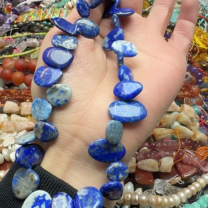 玛瑙/玉髓未镶嵌珠宝半成品一条青金石卡子