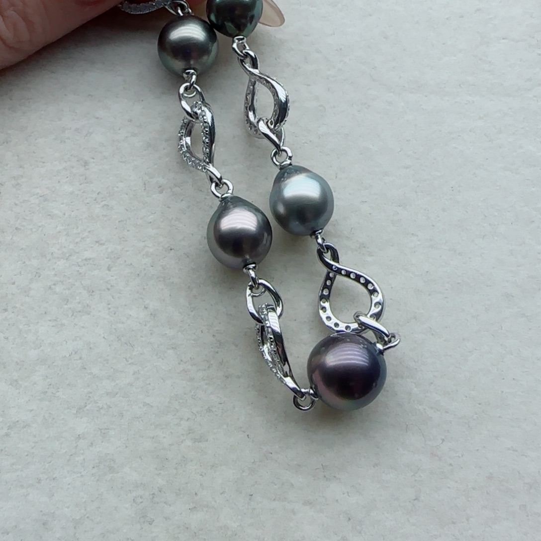 手链130银S925镶嵌海水珍珠