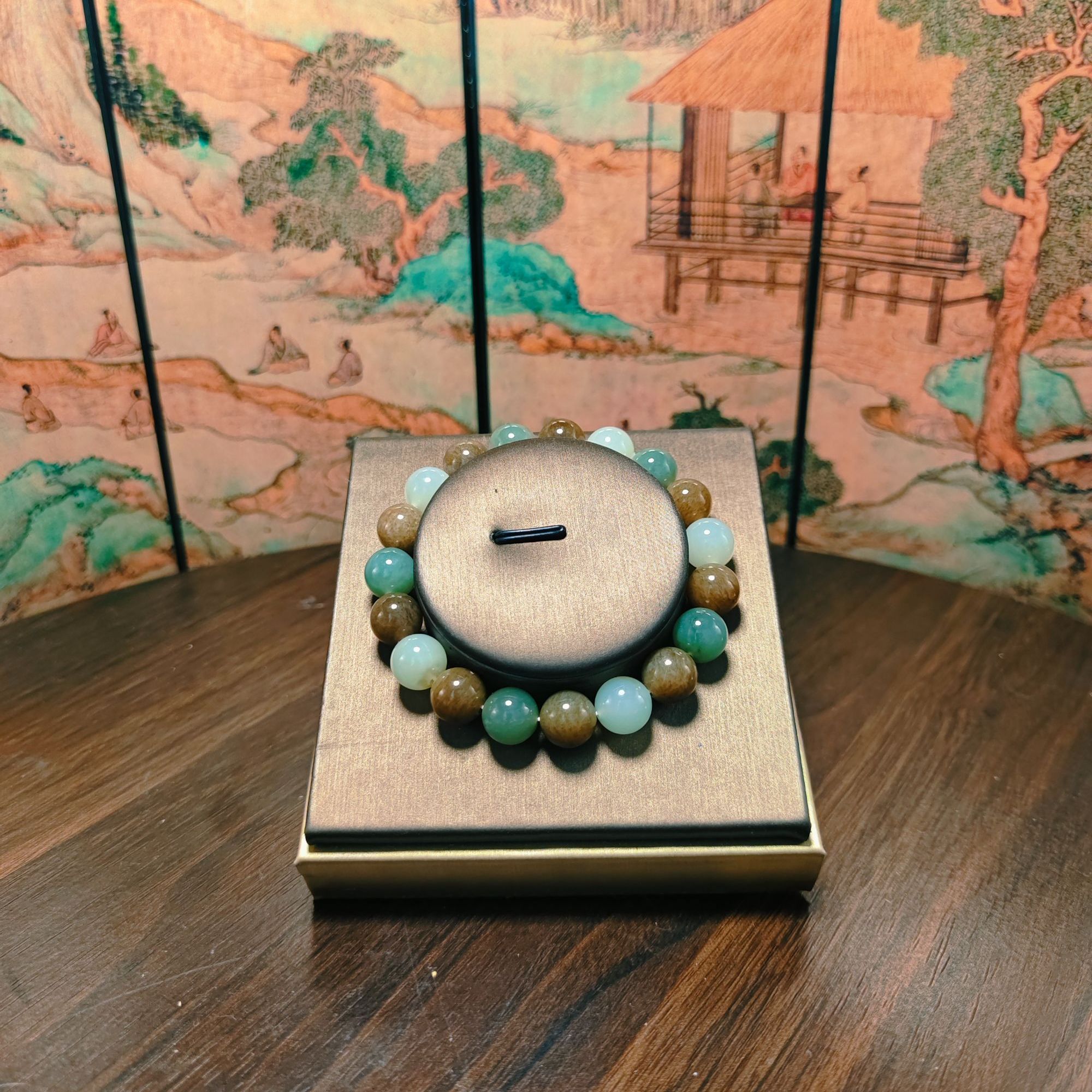 B和田玉多宝圆珠手串（卡10）0711