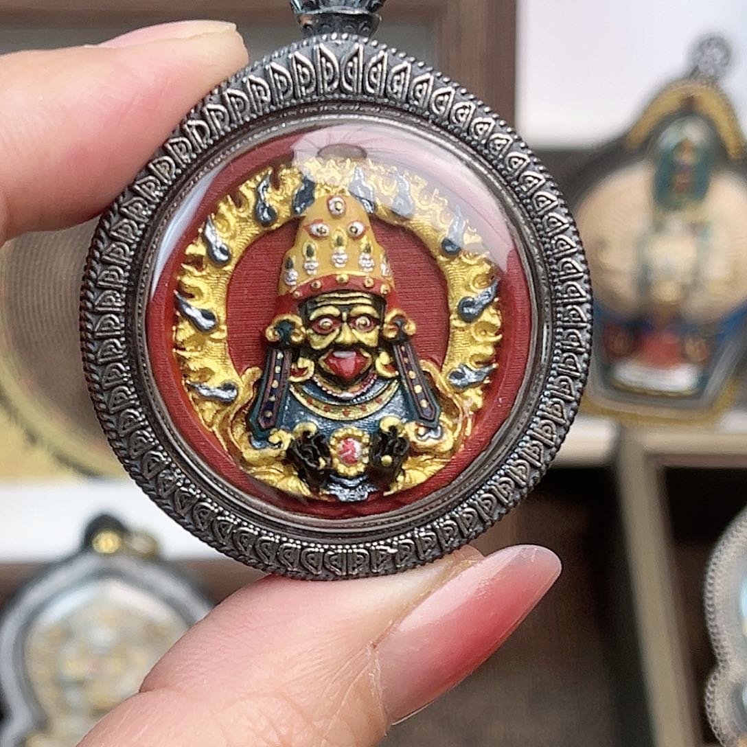 泥塑无**击做旧款扎基绿度母双面