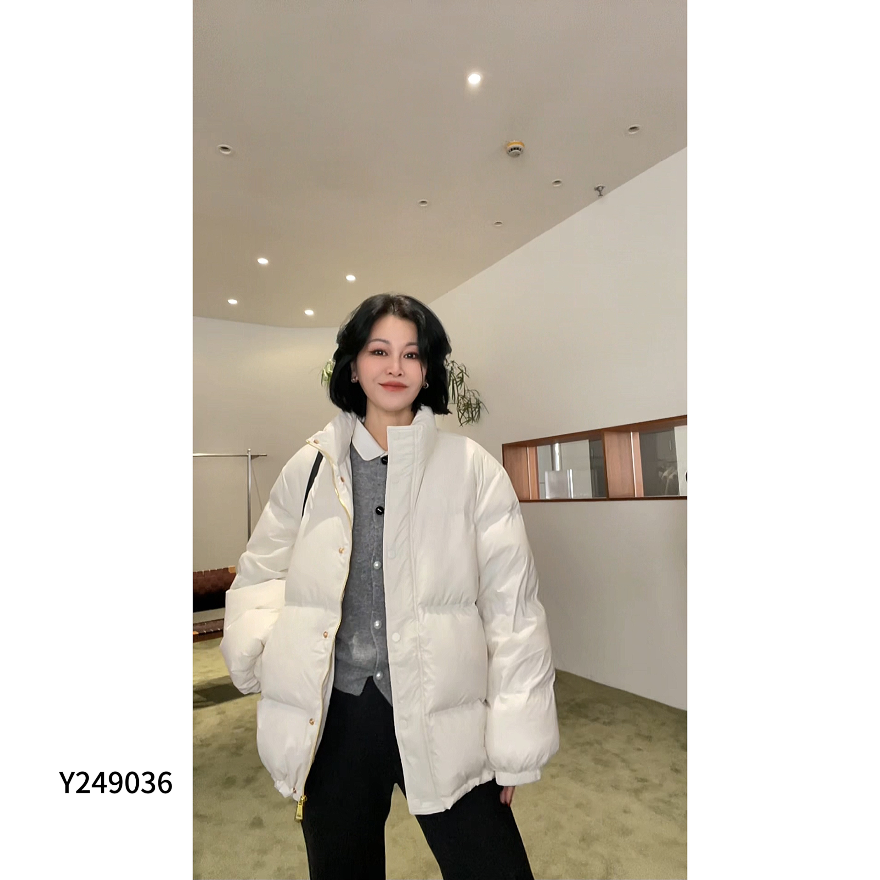 MISS MIN Y249036 反季鸭绒羽绒服冬加厚保暖宽松中长款保暖外套
