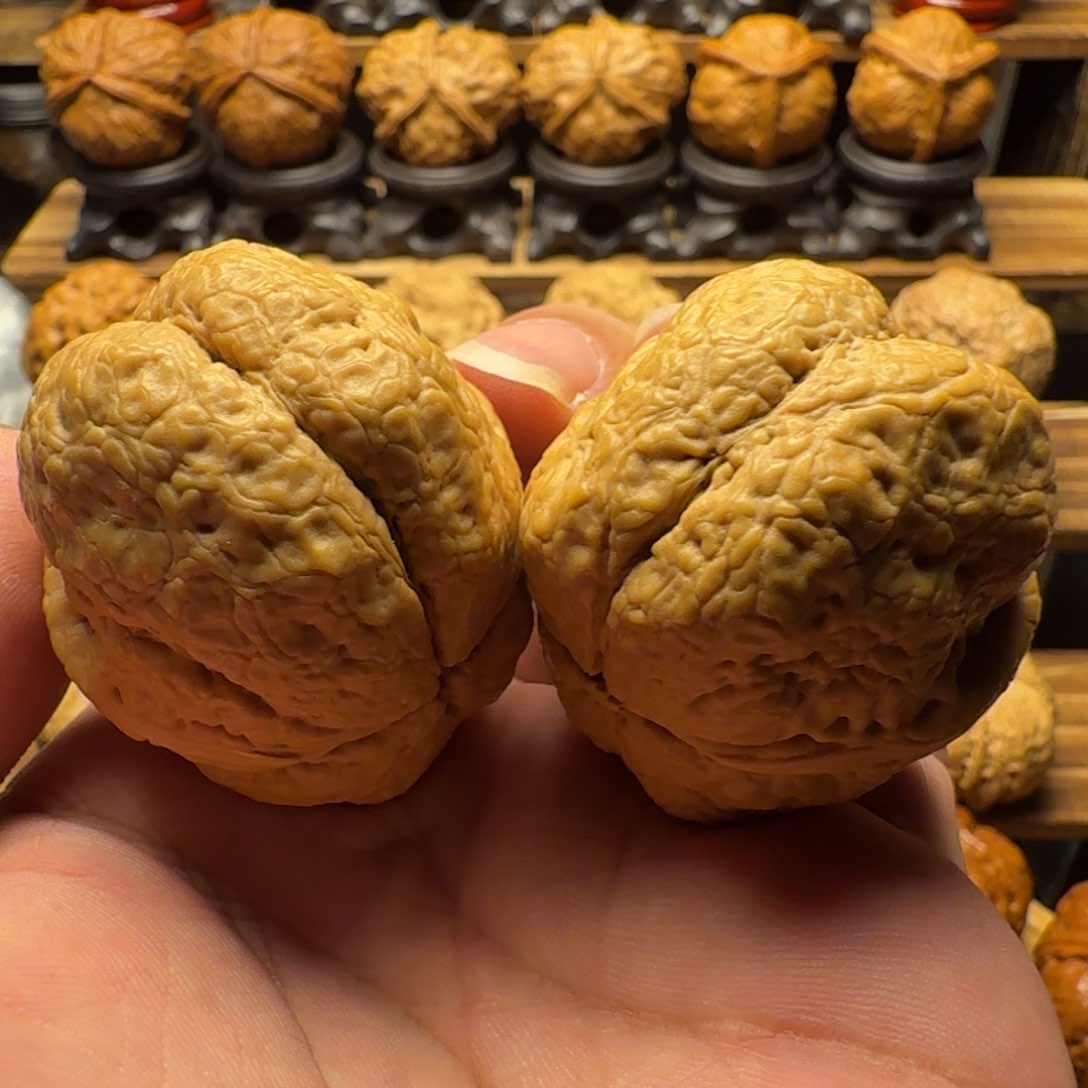 文玩核桃把件46尺 方尊