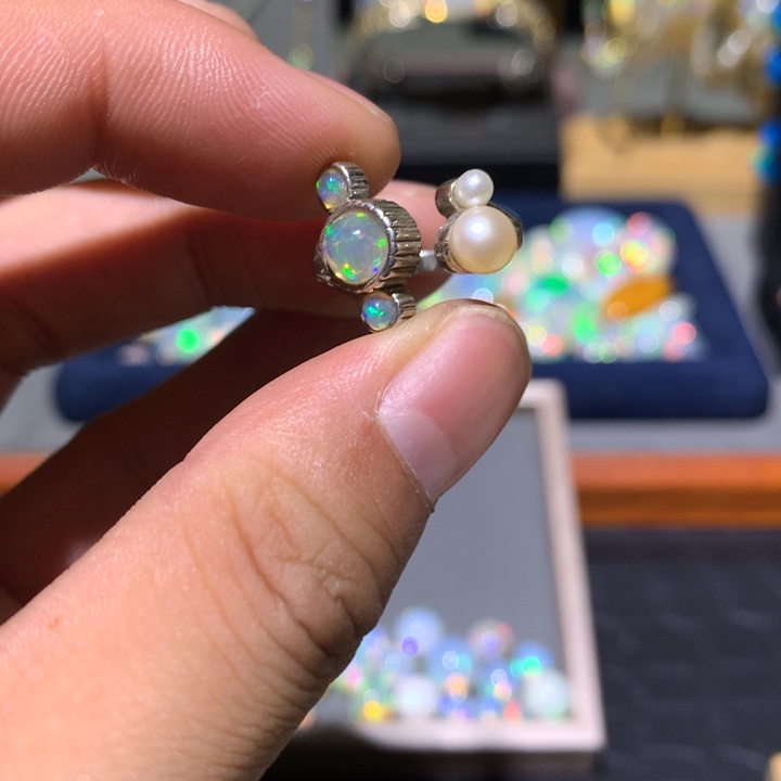 欧泊银S925镶嵌欧泊戒指
