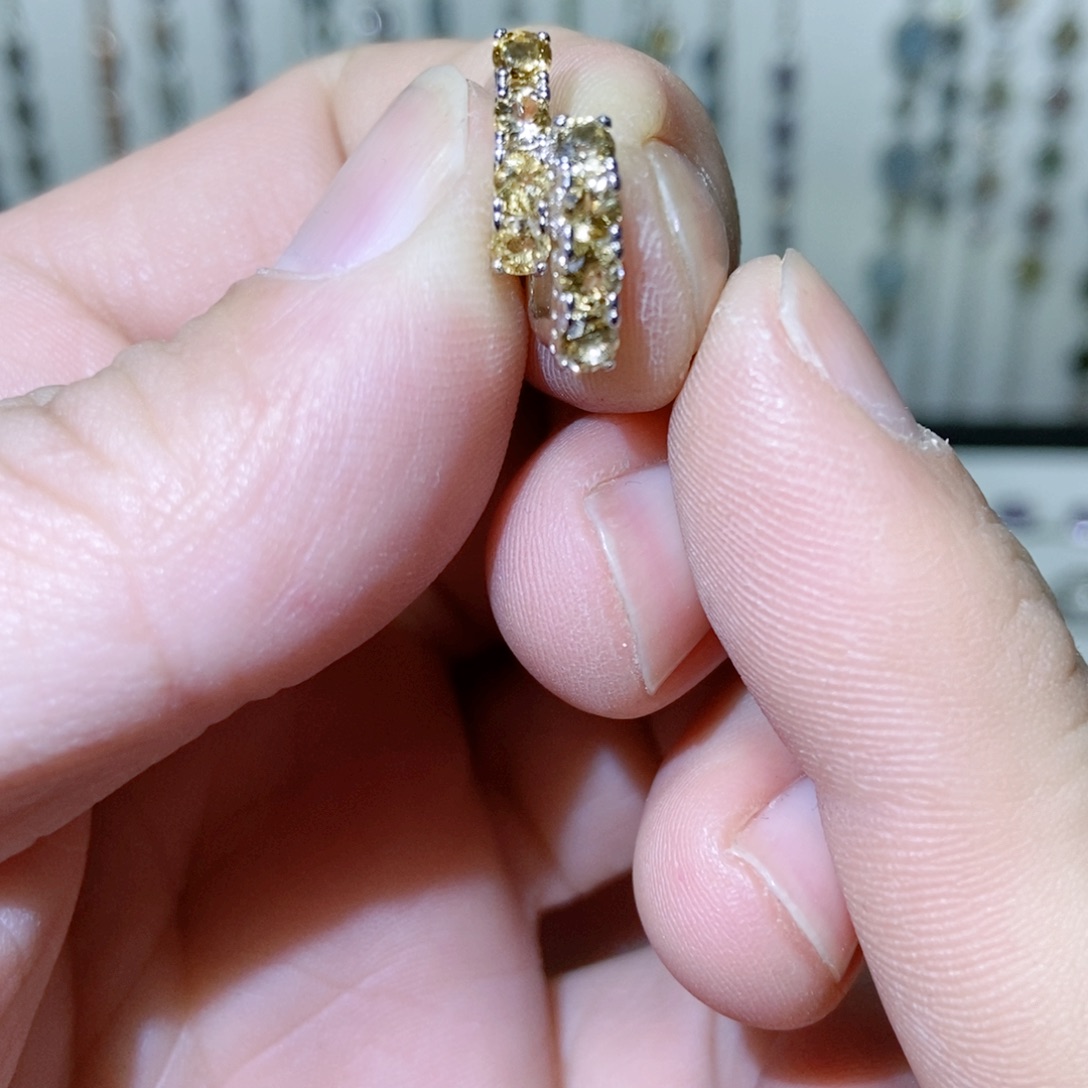 绿水晶戒指银S925镶嵌