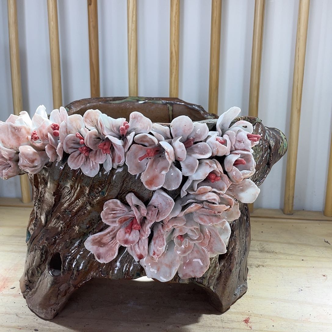 紫砂花盆景德镇陶瓷花盆