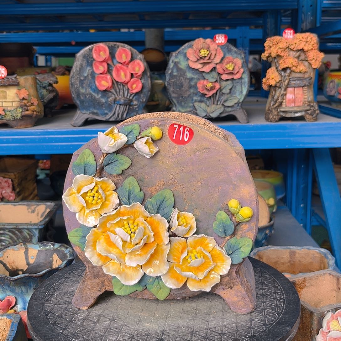 雅***典微瑕716 号手工花盆陶然花器