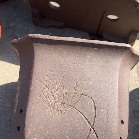 紫砂宜兴紫砂花盆23切角四方