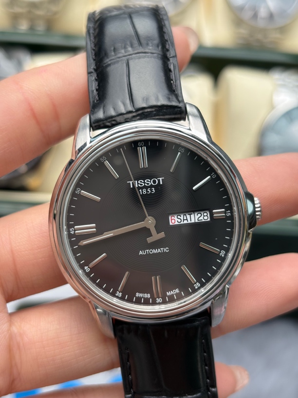 95新 Tissot/天梭 经典恒意系列自动机械男士手表黑色皮带款