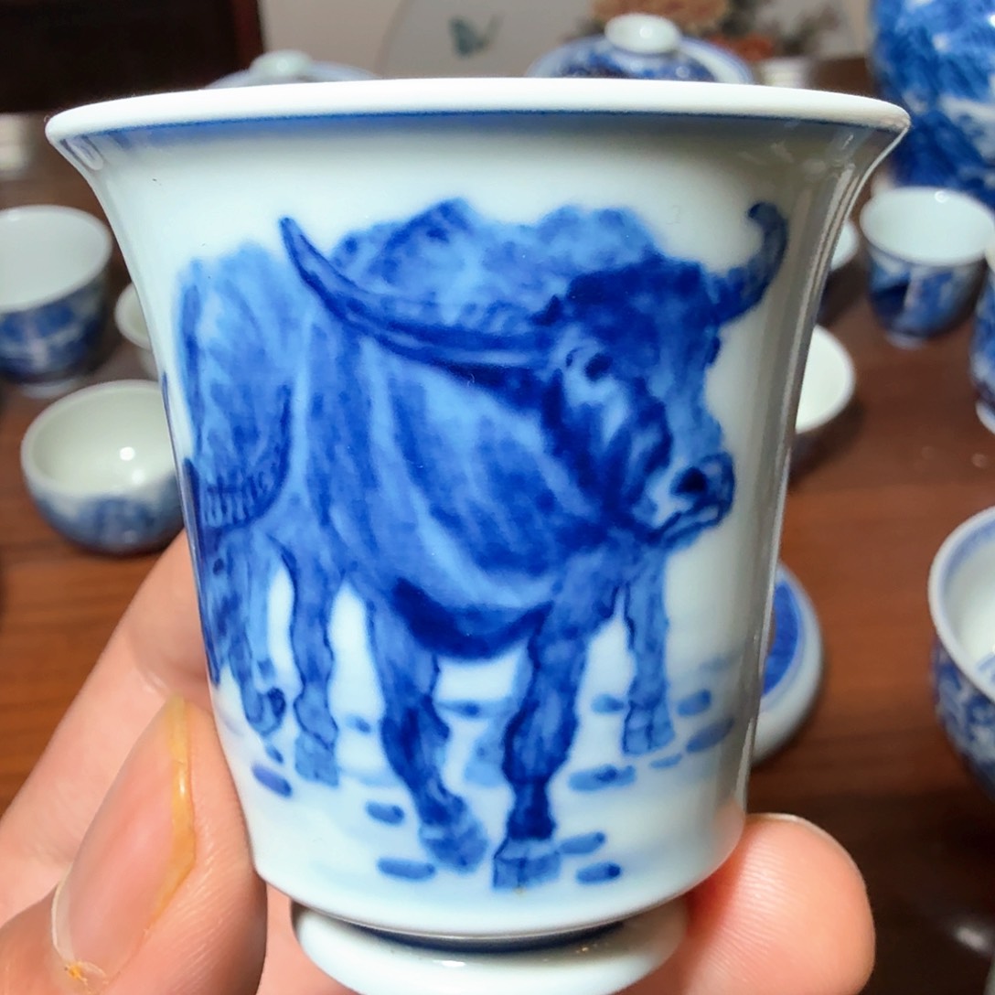 釉下青花柴窑单杯