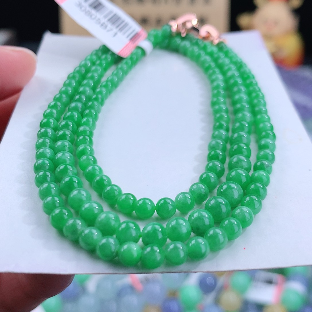 翡翠手链未镶嵌卡3.3-4.7mm