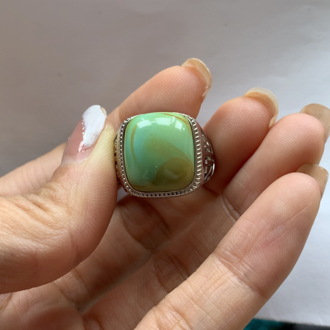 绿松石戒指银S925镶嵌