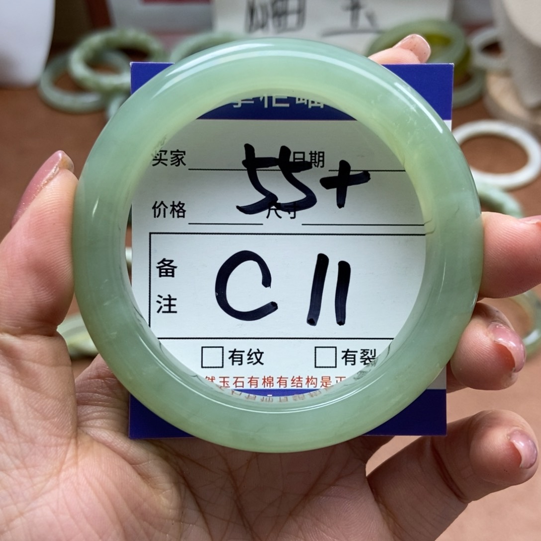 岫玉手镯手镯银S925镶嵌