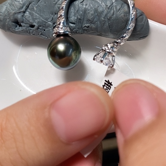 海水珍珠戒指银S925镶嵌10.23