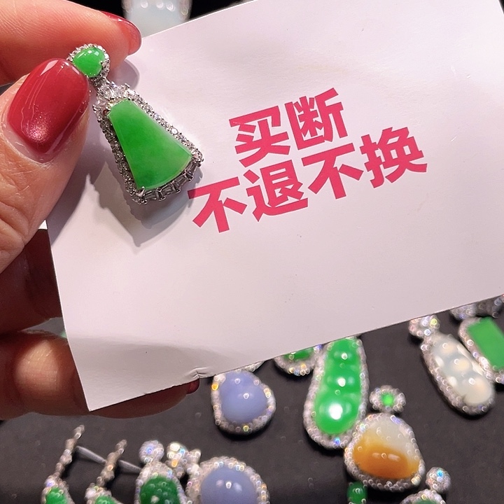 艾***朵翡翠18K金镶嵌颈饰