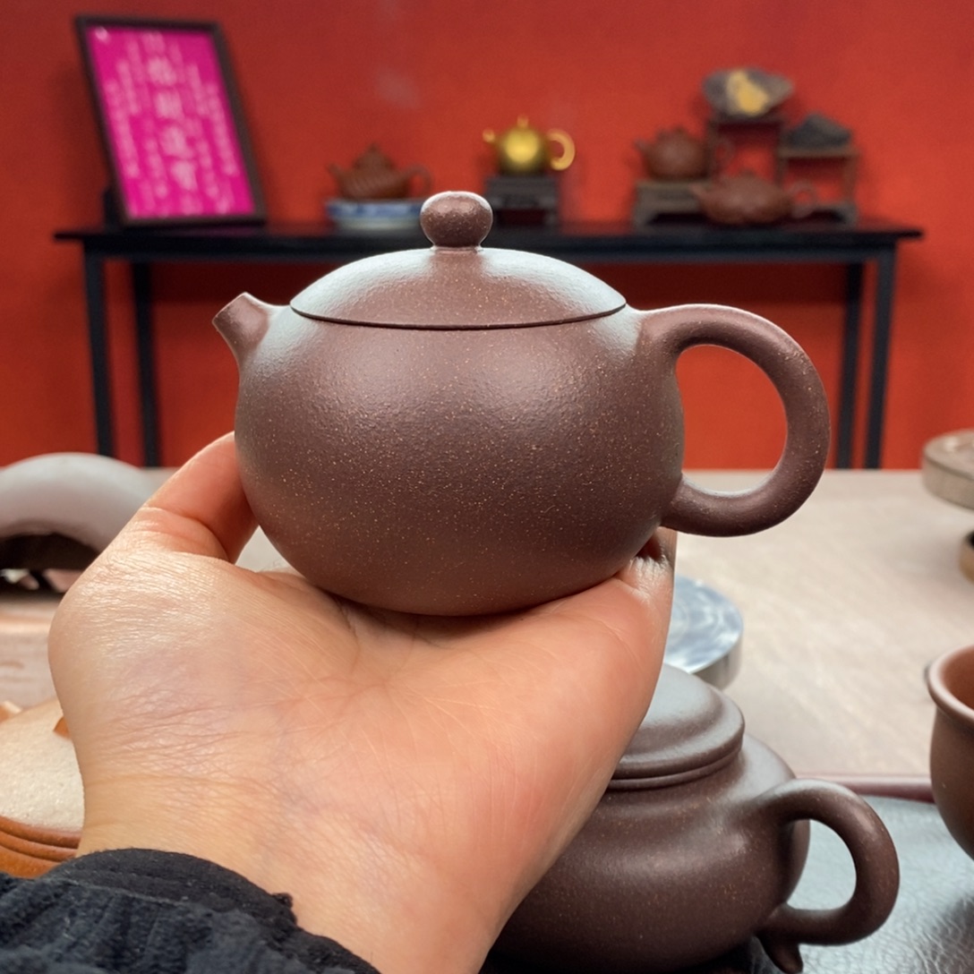 茶壶紫砂千禧紫泥西施180cc精工半手