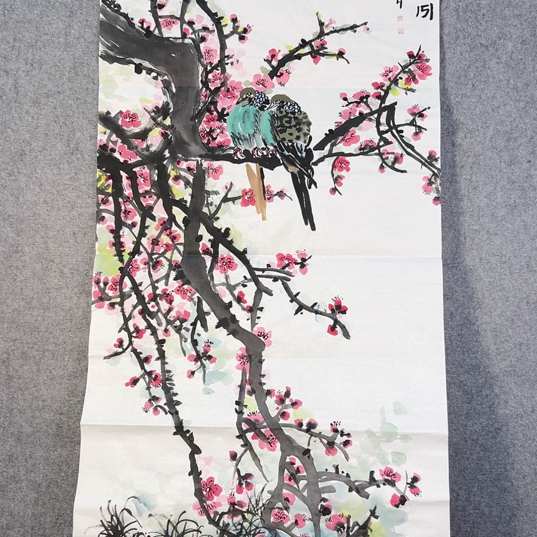 国画455 花鸟在此处飞翔也有了