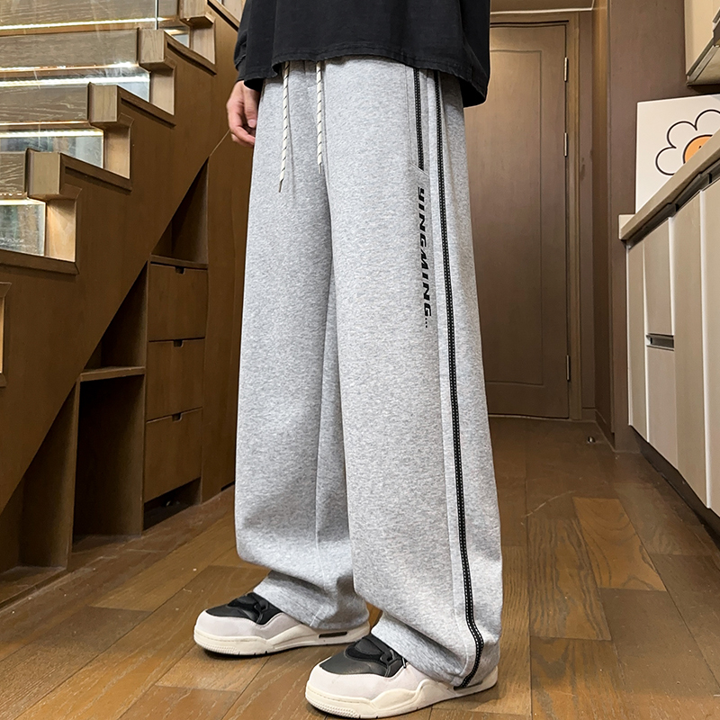 春秋季青少年男裤子2025新款潮牌直简宽松休闲男生卫裤垂感休闲裤
