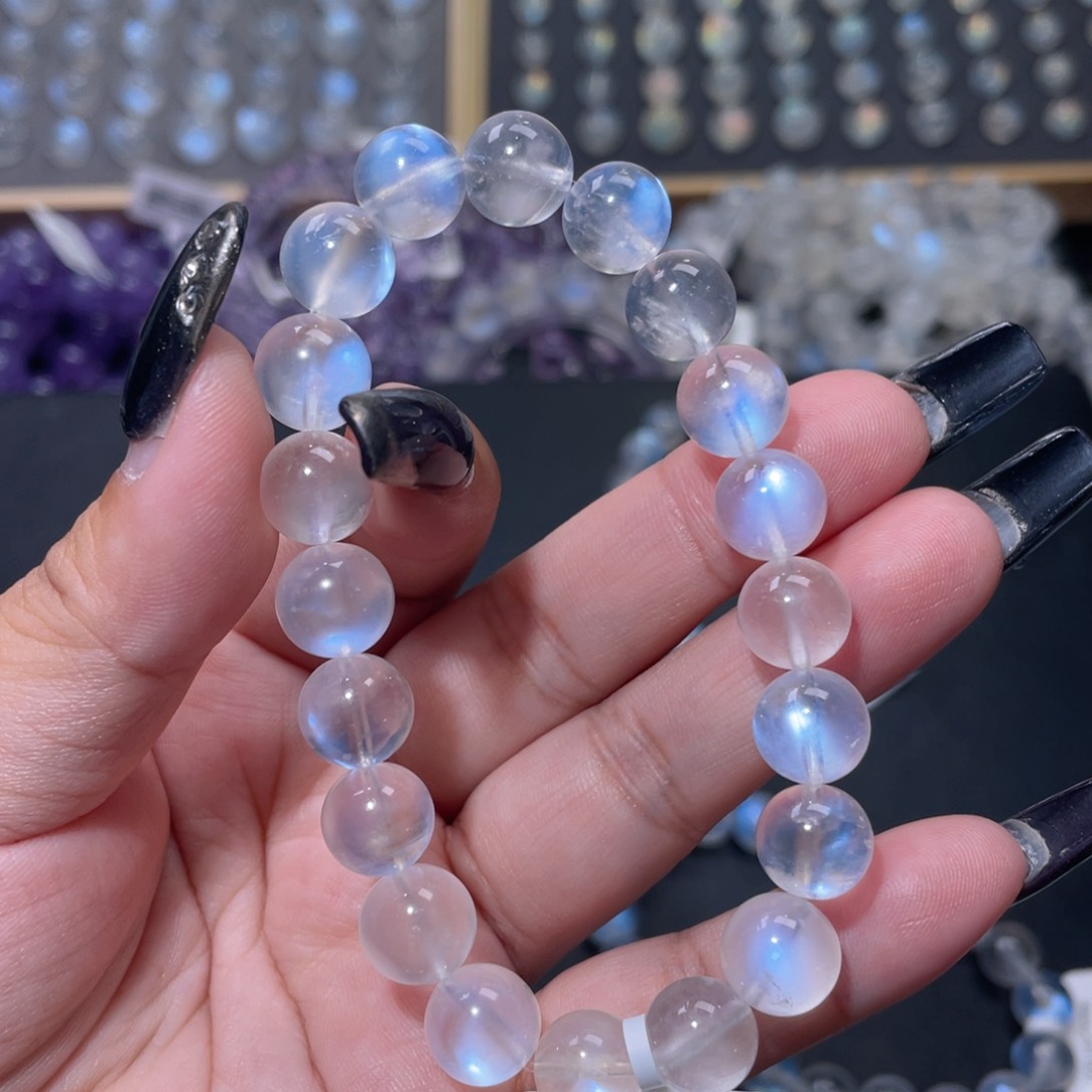 椰****手链未镶嵌长石蓝月光手链10mm