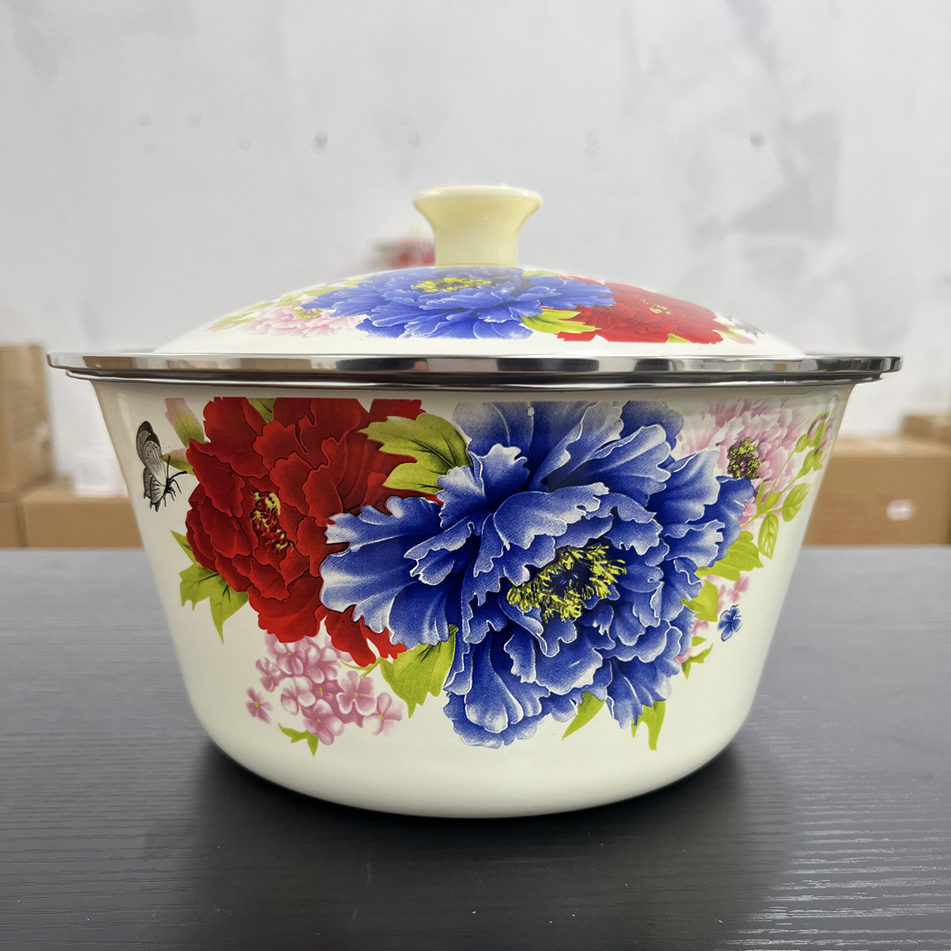 22公分搪瓷大盖油盆一个