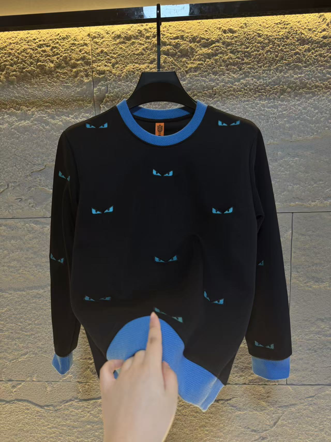 2025秋款新款男士重工百搭长袖休闲圆领卫衣百搭潮流时尚卫衣9555