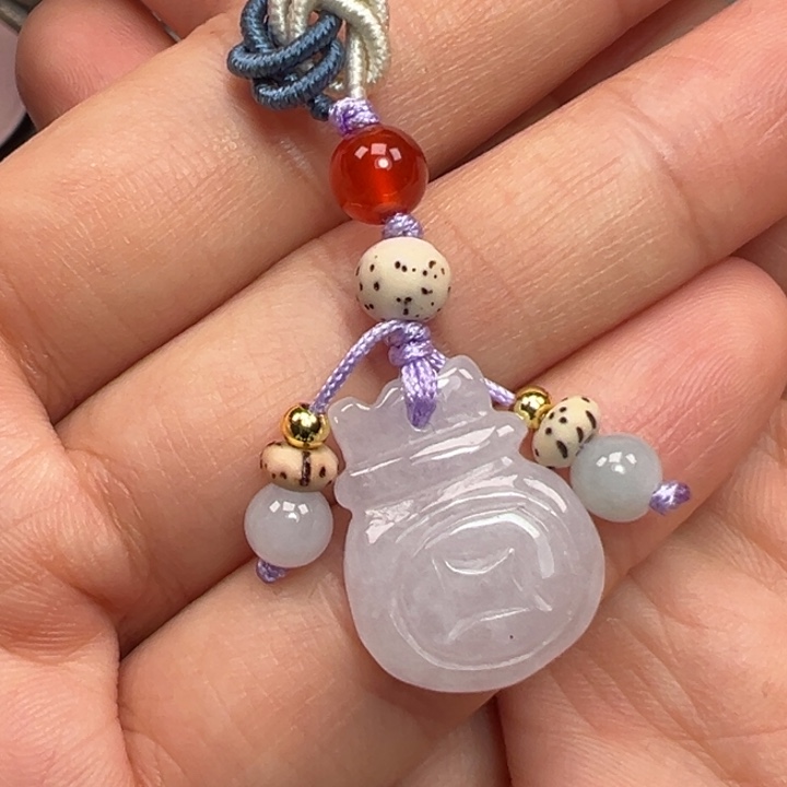 翡翠未镶嵌颈饰手机挂