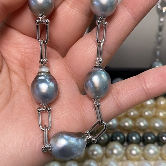 海水珍珠颈饰银S925镶嵌13-14