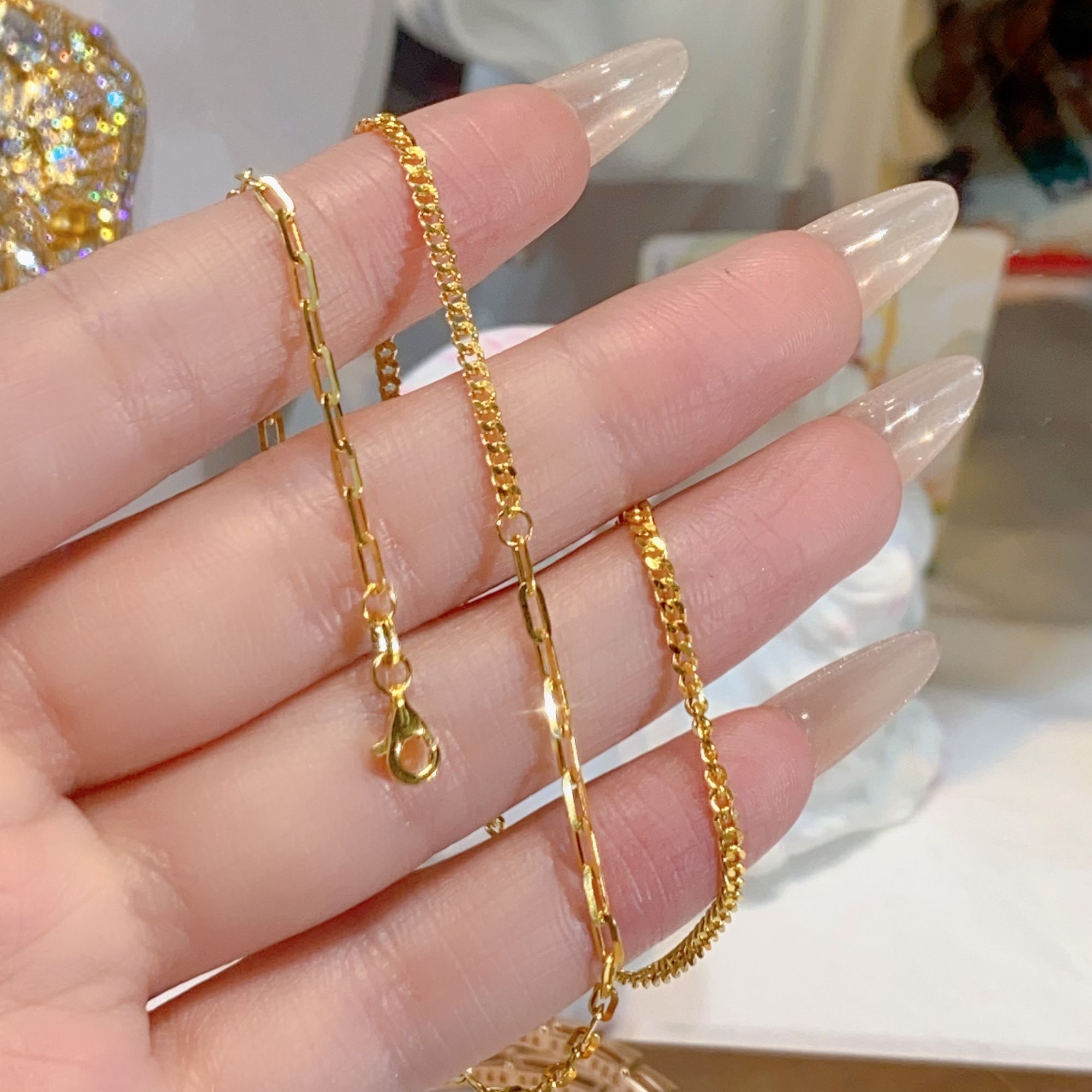 【苏妮法】足金999时尚气质轻奢简约百搭AB款素款5G黄金项链6.32克