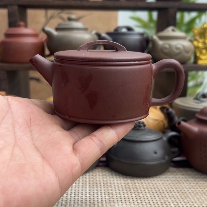 紫砂茶壶宜兴原矿紫砂半手汗瓦150CC