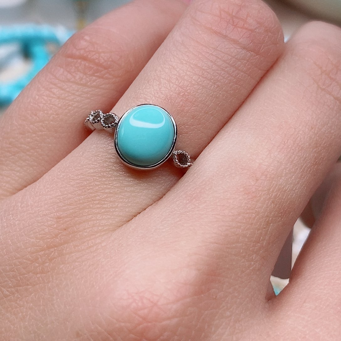 绿松石戒指银S925镶嵌