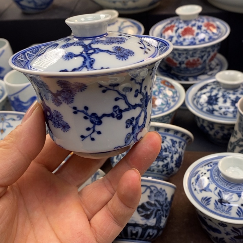 【闪购商品】景德镇柴窑马蹄盖碗