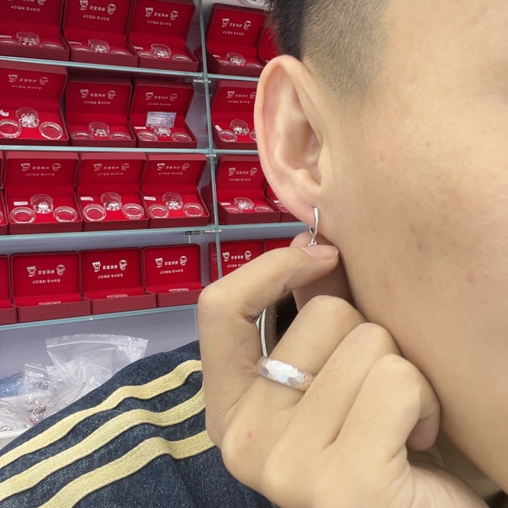 925银羽毛耳扣纯银耳扣