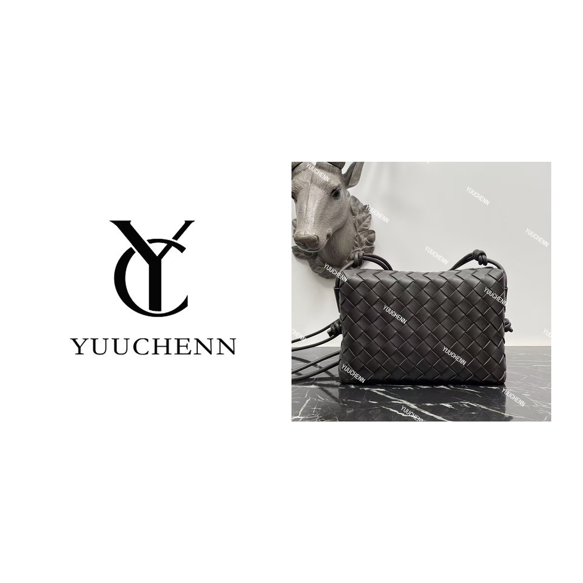 YUUCHENN编制防刮底长22cm法式单肩款6007
