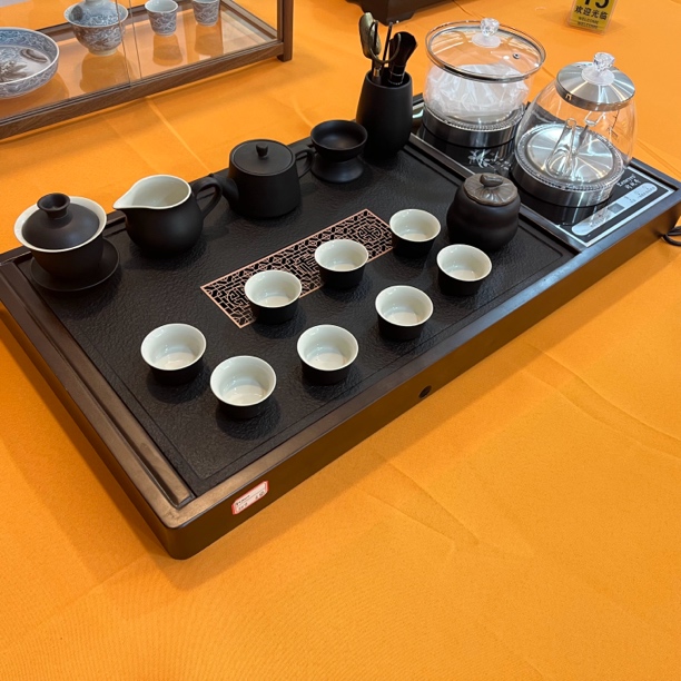 家用高档底部上水烧水一体茶盘长80宽40功夫茶具套装适合客厅待客