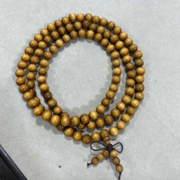 B494 黄料金丝楠 卡0.8圆珠多圈手串