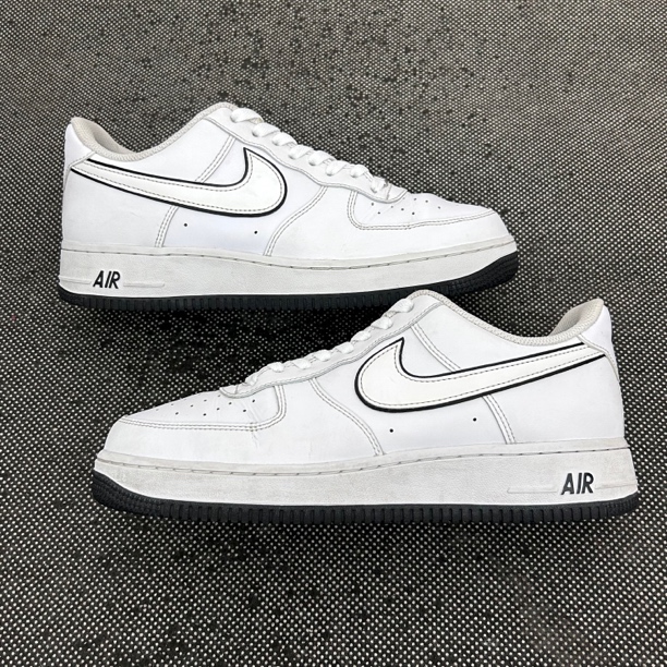 90新 NIKE/耐克 42码 空军一号 af1 黑白 右鞋垫缺失 复古板鞋