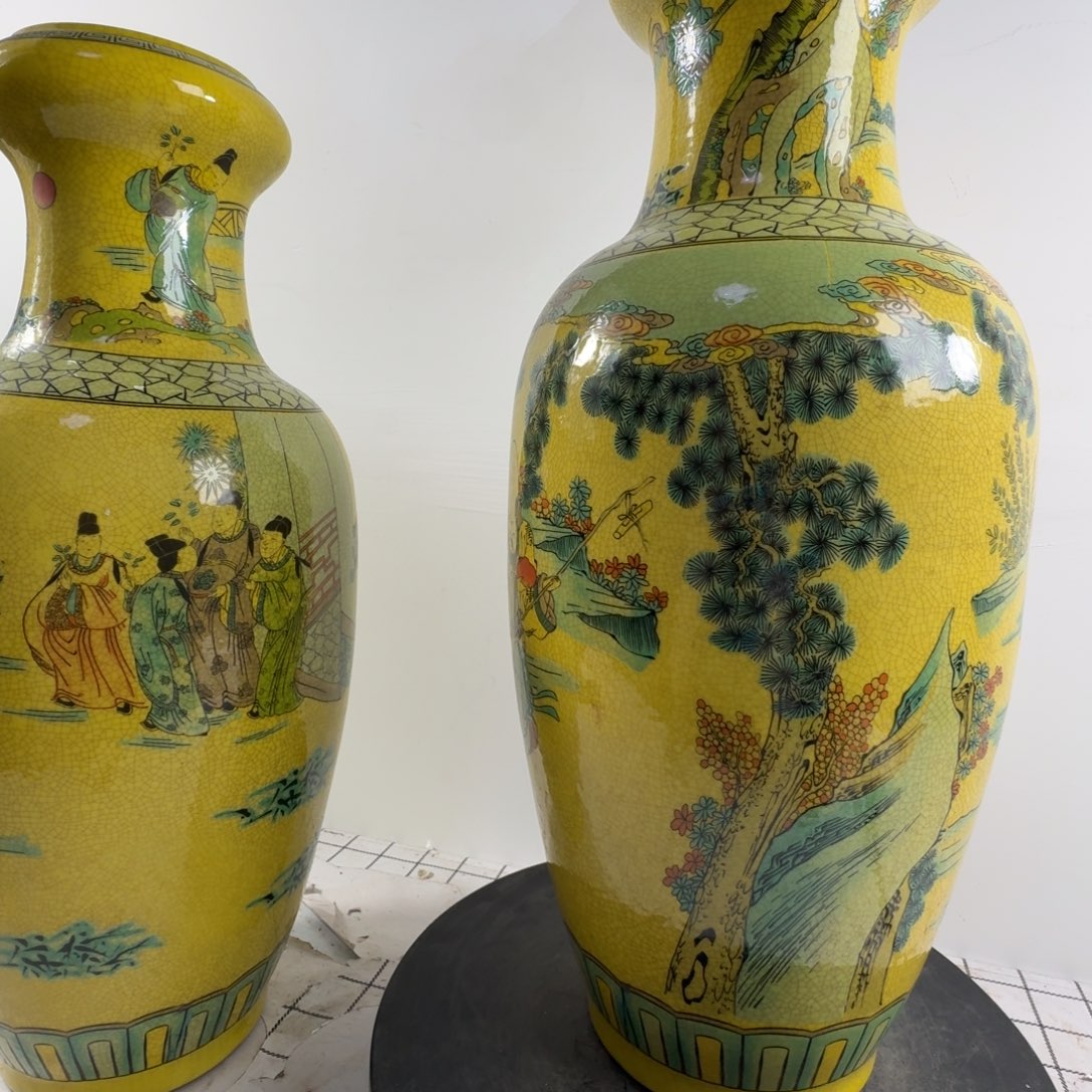 波***瓶粉彩人物故事陶瓷瓶