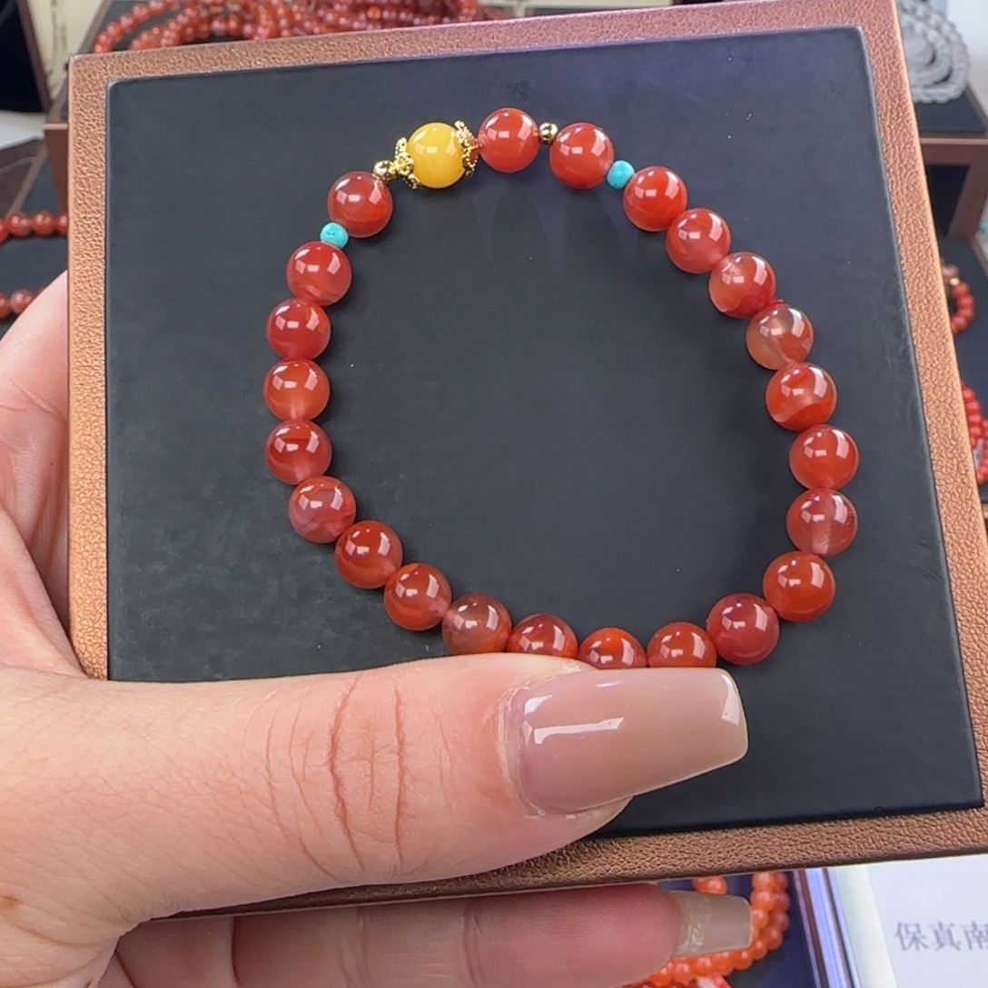 南红玛瑙未镶嵌手链